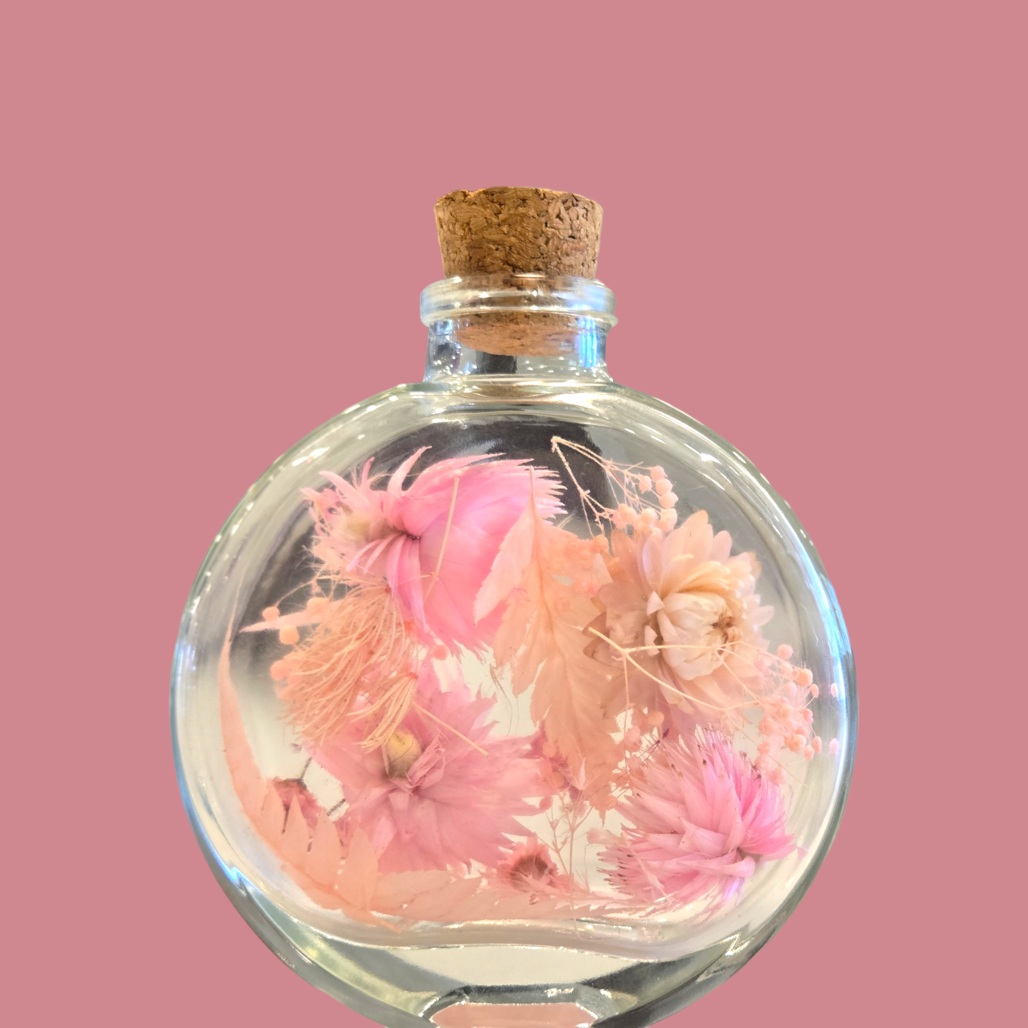 Bottled blush arrangement-Pampas B