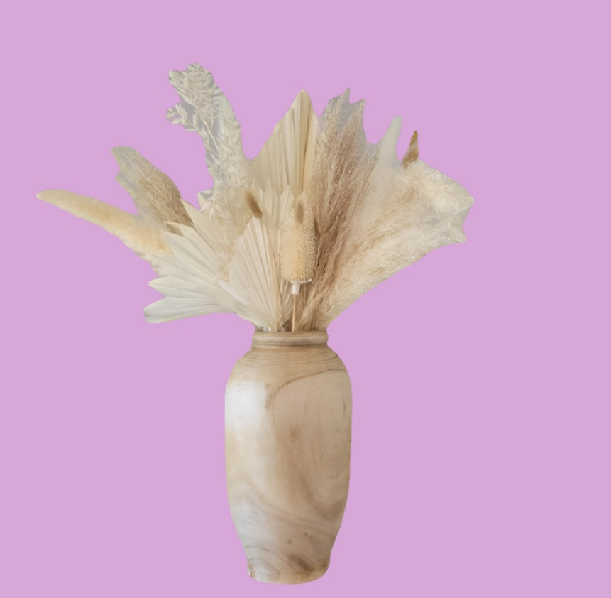 Large rustic boho glam vase and arrangement-Pampas B